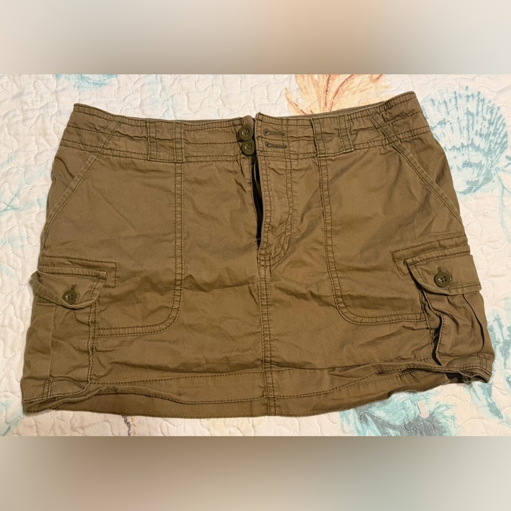 Y2K Abercrombie & Fitch Army Green Mini Skirt | Small